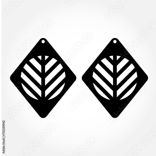Laser Cuttting Rhombus Earrings Digital Template