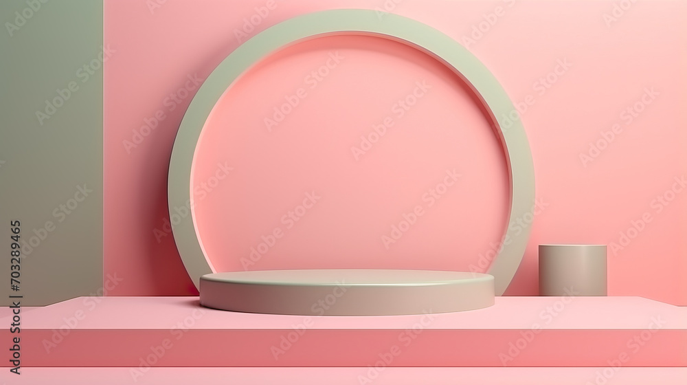 abstract pastel color geometric shape 3d rendering background, modern minimalist mockup for podium display or showcase. abstract pastel color geometric shape 3d rendering background, modern minimalist mockup for podium display or showcase.