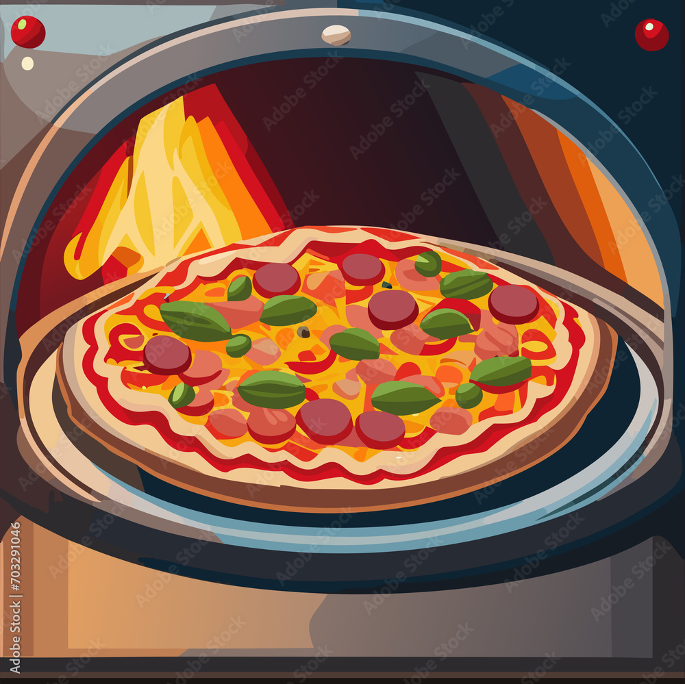 Pizza. Homemade pizza. Delicious pizza. Freshly made Italian margherita