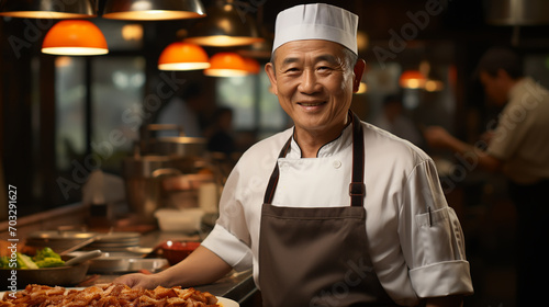 Senior chef in traditional kitchen