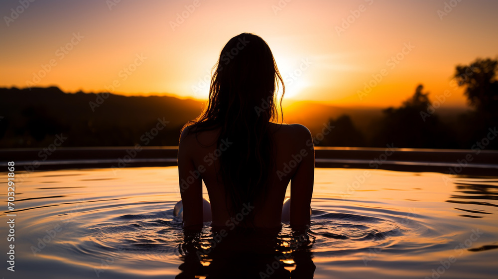 Young woman in swimming pool Young woman in swimming pool