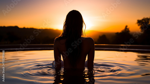 Young woman in swimming pool © alexkich