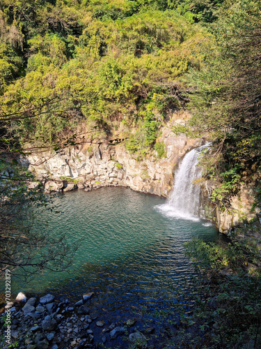 This is the entire view of the 3rd Cheonjeyeon Waterfall.