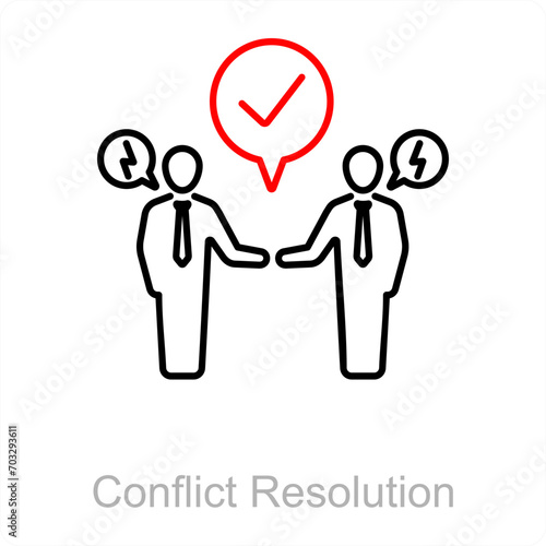 Conflict Resolution and violence icon concept