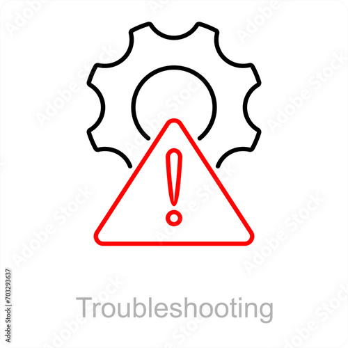 Troubleshooting and maintenance icon concept