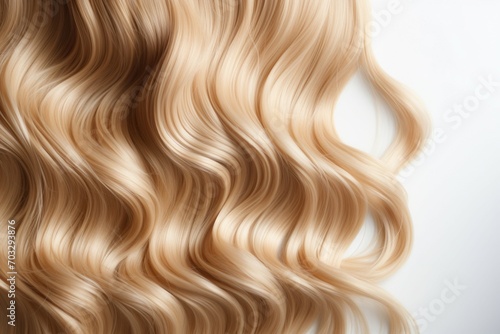 Healthy blonde locks shine in isolation on a white backdrop