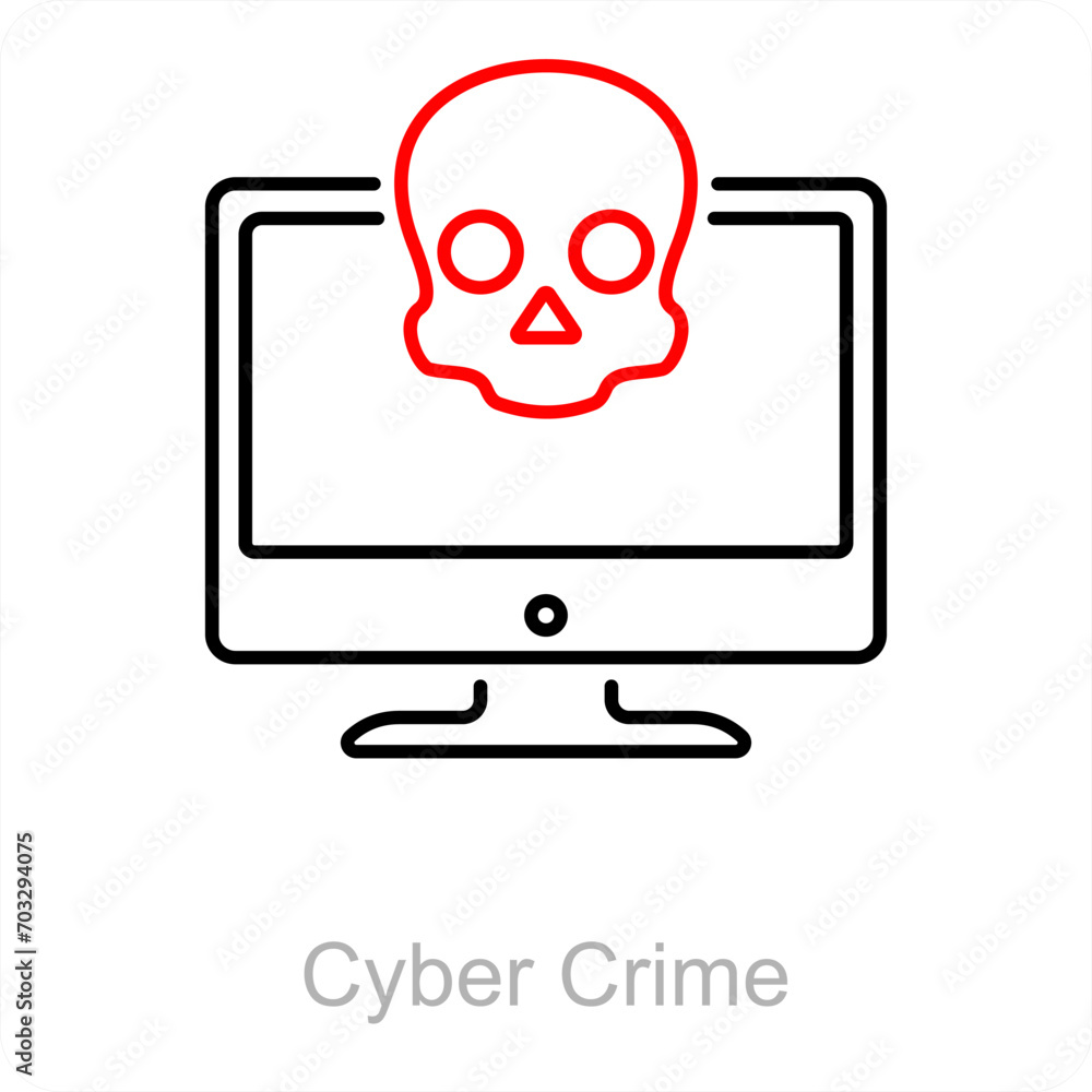 Cyber Crime and online crime icon concept Cyber Crime and online crime icon concept