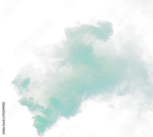 Green Dense Fluffy Puffs of White Smoke and Fog on black Background, Abstract Smoke Clouds, Movement Blurred out of focus. Smoking blows from machine dry ice fly fluttering in Air, effect texture