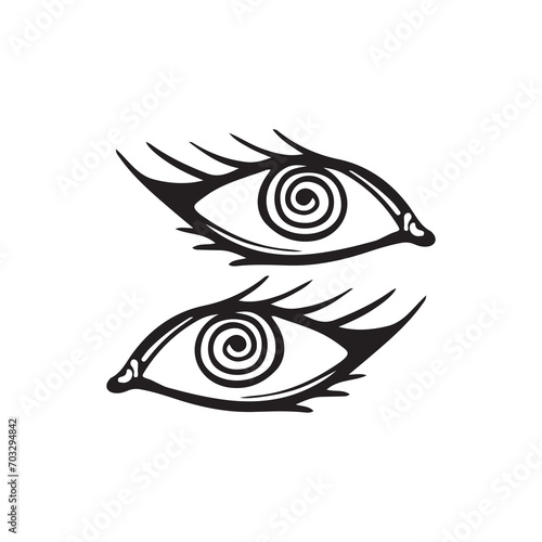 vector illustration of hypnotized eyes concept