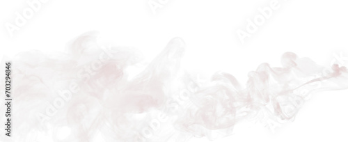 Fotografia Red Dense Fluffy Puffs of White Smoke and Fog on black Background, Abstract Smoke Clouds, Movement Blurred out of focus