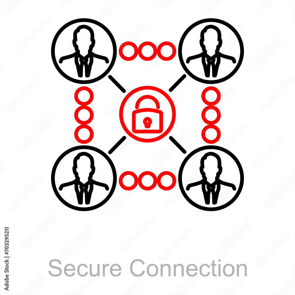 Secure Connection and network icon concept Secure Connection and network icon concept
