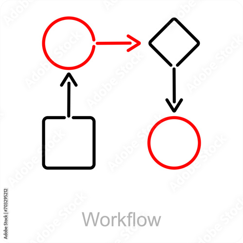 Workflow and implementation icon concept