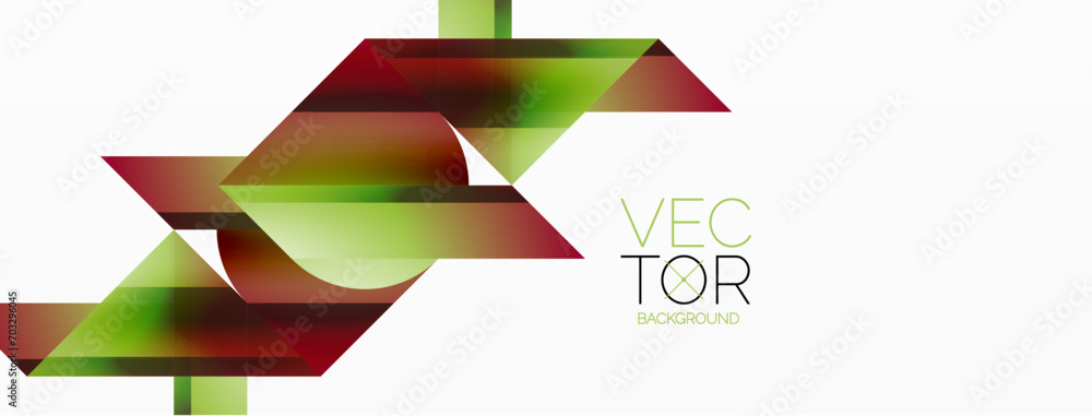 Vibrant color triangles and circles on white background intertwine to create captivating and harmoniously balanced composition for digital designs, presentations, website banners, social media posts Vibrant color triangles and circles on white background intertwine to create captivating and harmoniously balanced composition for digital designs, presentations, website banners, social media posts