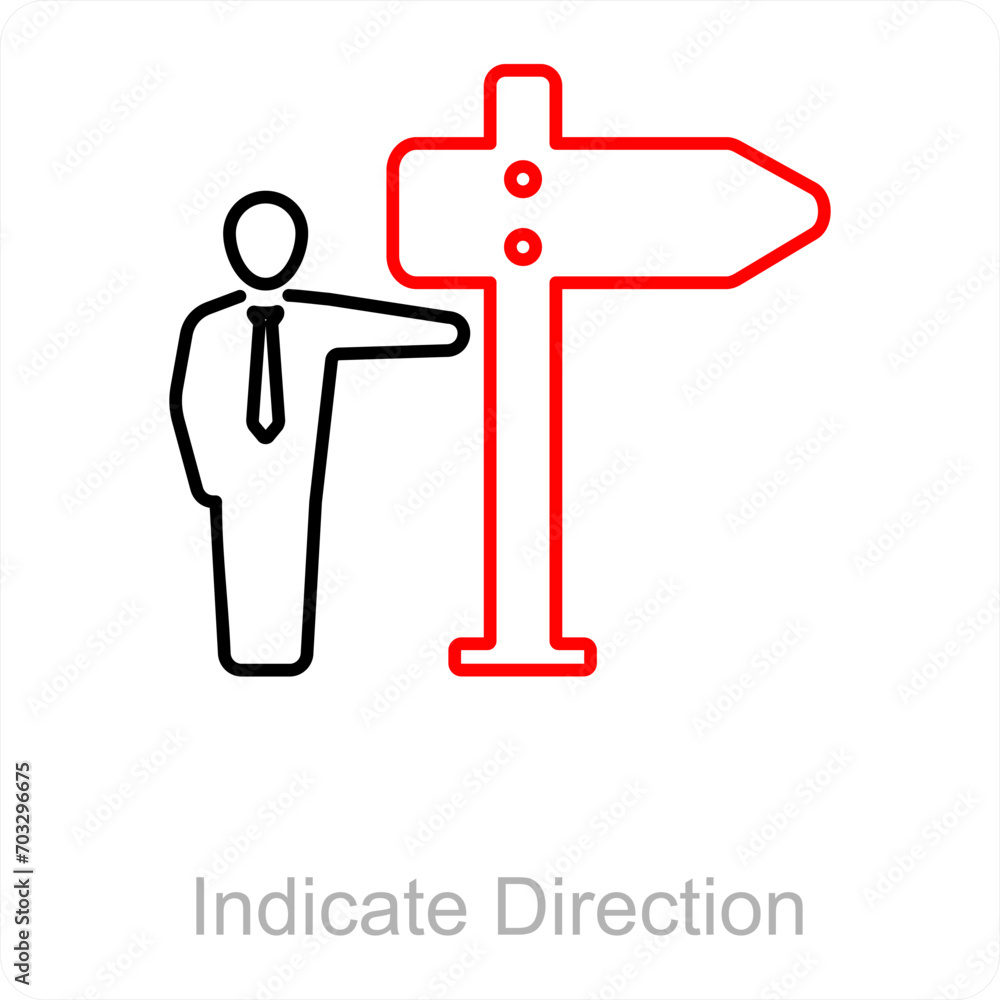 Indicate Direction and way icon concept Indicate Direction and way icon concept