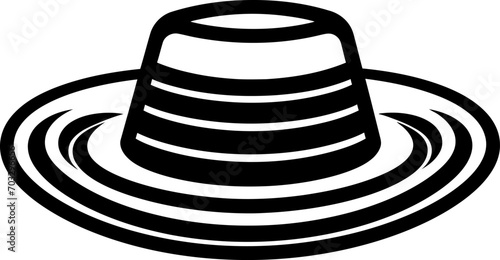 Sombrero hat icon silhouette in black color. Vector template design.