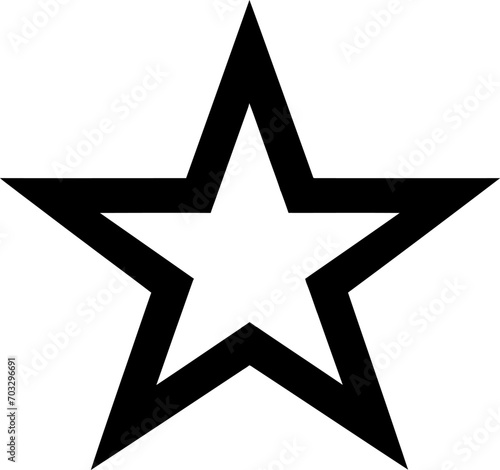 Simple star silhouette in black color. Vector template for laser cutting wall art. photo