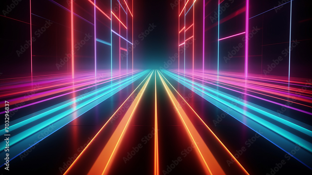 3d render abstract background with Multicolor neon 3d render abstract background with Multicolor neon