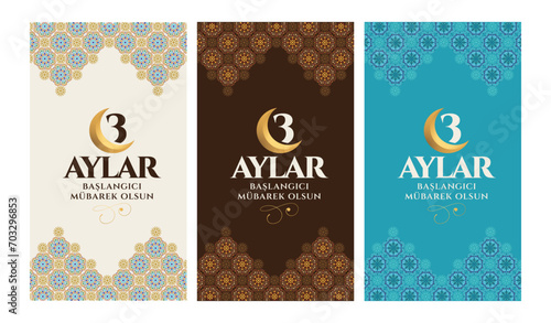 üç ayların başlangıcı mübarek olsun. translation: May the beginning of the three months be blessed.