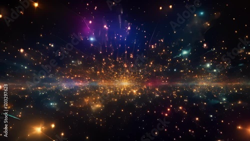 The Augmentation Universe A visualization of multiple galaxies, each representing a different dataset that has been augmented in unique ways, highlighting the endless possibilities for creating photo
