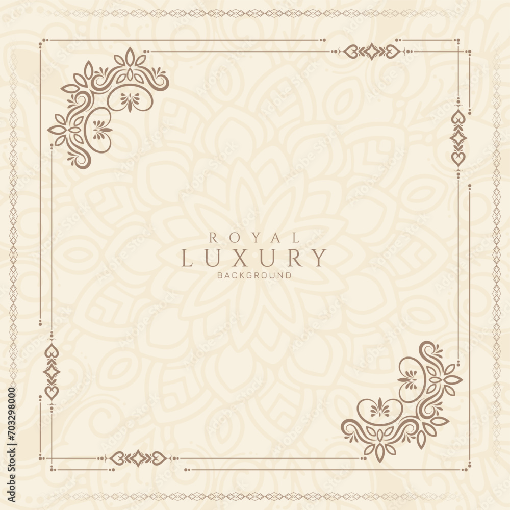 Elegant ethnic floral frame decorative background Elegant ethnic floral frame decorative background