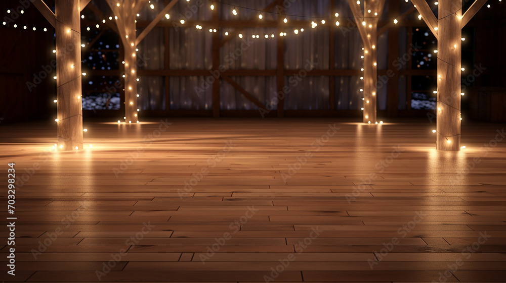 A Wooden Wedding Dance Floor - obrazy, fototapety, plakaty 