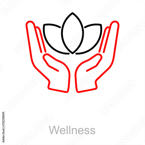 Wellness and flower icon concept