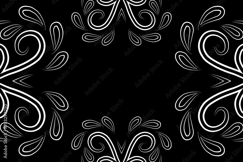 Beautiful black and white frame gradient flowers line art pattern of indonesian culture traditional tenun batik ethnic dayak ornament Beautiful black and white frame gradient flowers line art pattern of indonesian culture traditional tenun batik ethnic dayak ornament