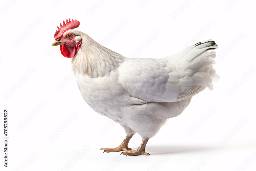 White hen on white background White hen on white background