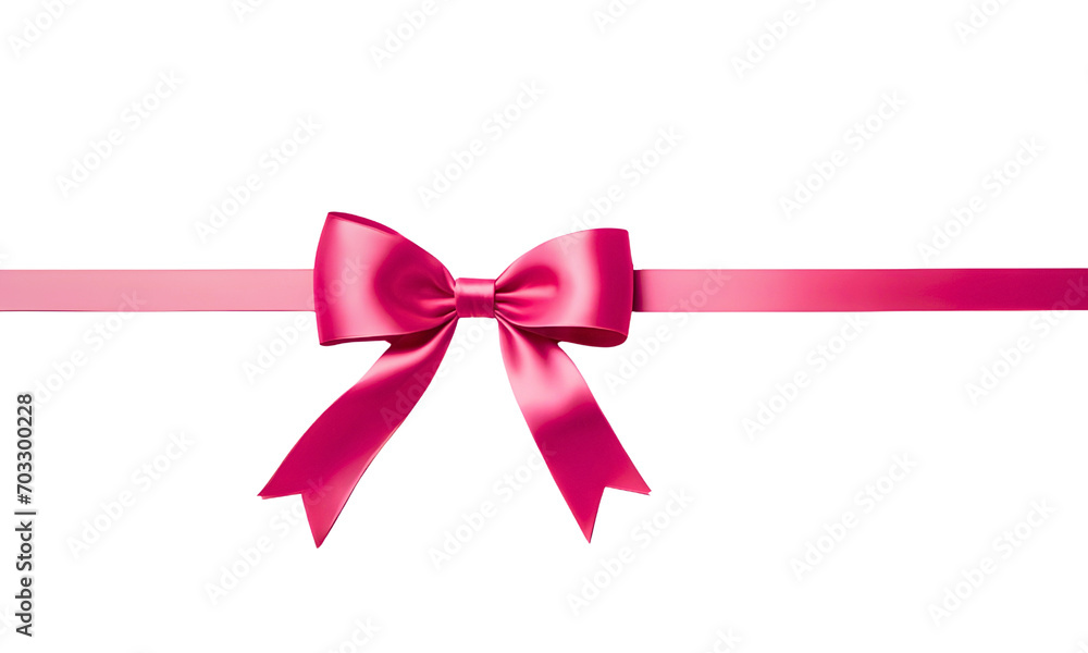 Pink Ribbon with Bow horizontal isolated on transparent background, Element, pink satin ribbon bow, PNG. Pink Ribbon with Bow horizontal isolated on transparent background, Element, pink satin ribbon bow, PNG.