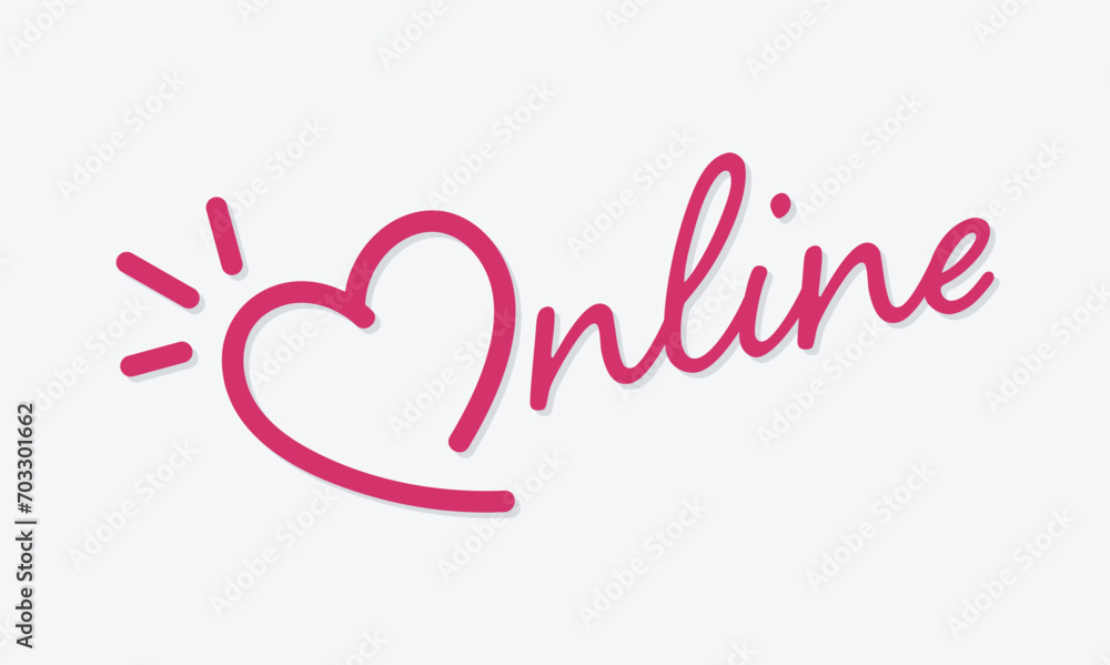 Hearth online vector logo design.