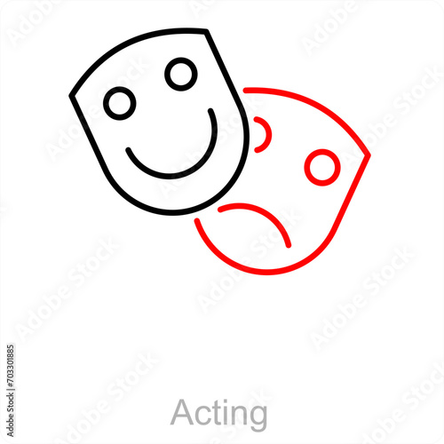 Acting and actor icon concept