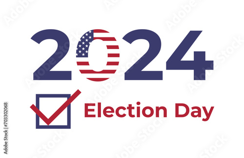 2024 presidential election day in USA. American vote, political illustration