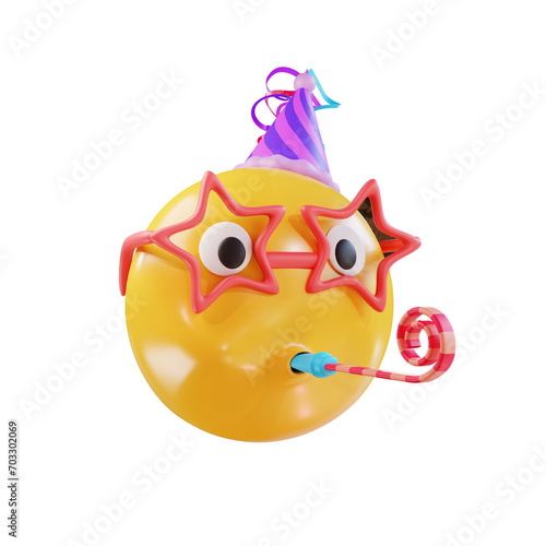 3d render party emoji