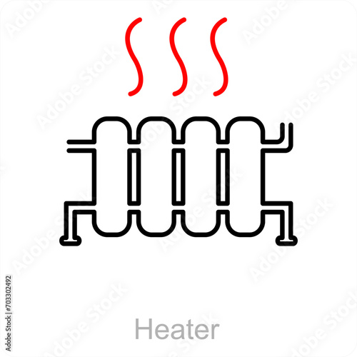 Heater and gyser icon concept