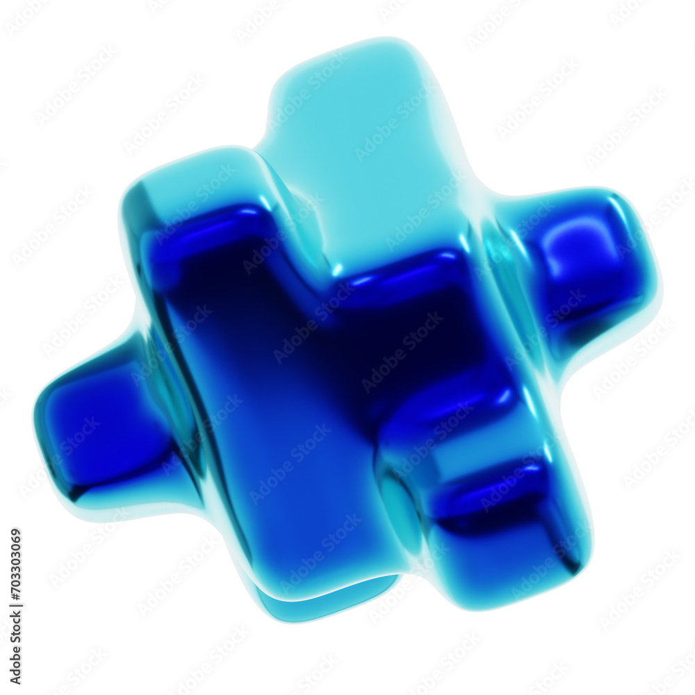 3D Illustration of Y2K Geometric Shape 3D Illustration of Y2K Geometric Shape