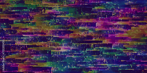 Distressed colorful rainbow dotted background for technology or business concept. Futuristic halftone grunge dotted abstract digital technology background. Big data visualization. Vector illustration