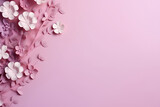 Pink Minimal Floral Design Wallpaper Background
