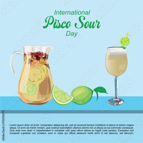 Vector illustration of International Pisco Sour Day.
