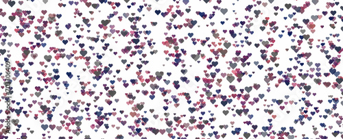 Beautiful vintage colored heart symbols on white illustration background.