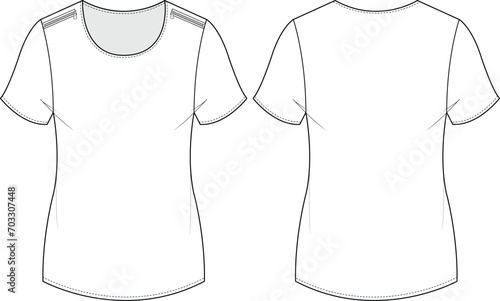 GIRLS AND WOMEN WEAR WOVEN TOP FRONT AND BACK FASHION FLAT DESIGN VECTOR ILLUSTRATION