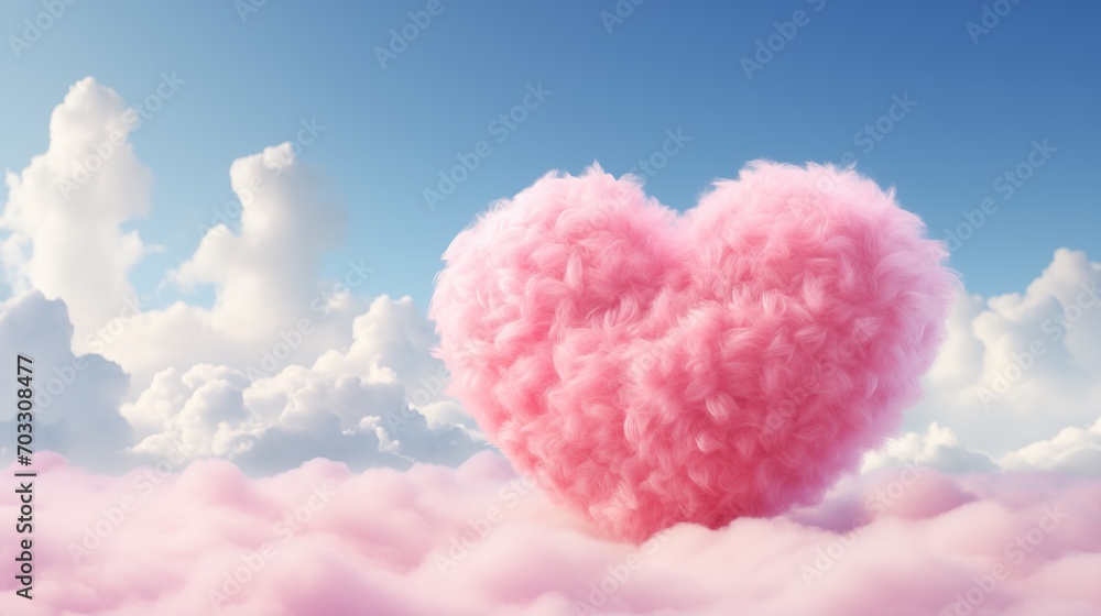 Fluffy heart shaped cloud in the blue sky. Heart made of clouds in the sky. Love romantic theme. Love background with copy space. Valentine's Day, Mother's Day concept. Fluffy heart shaped cloud in the blue sky. Heart made of clouds in the sky. Love romantic theme. Love background with copy space. Valentine's Day, Mother's Day concept.