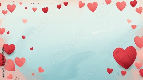Blue backgrounds with red hearts, vintage background. Perfect for Valentine's Day, Mother's Day. Love letter envelop