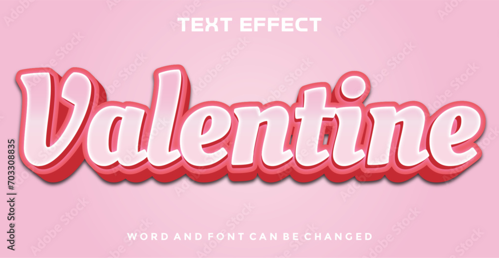 Valentine editable text effect