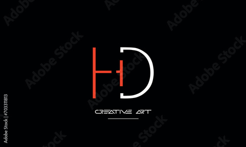 DH, HD, D, H abstract letters logo monogram