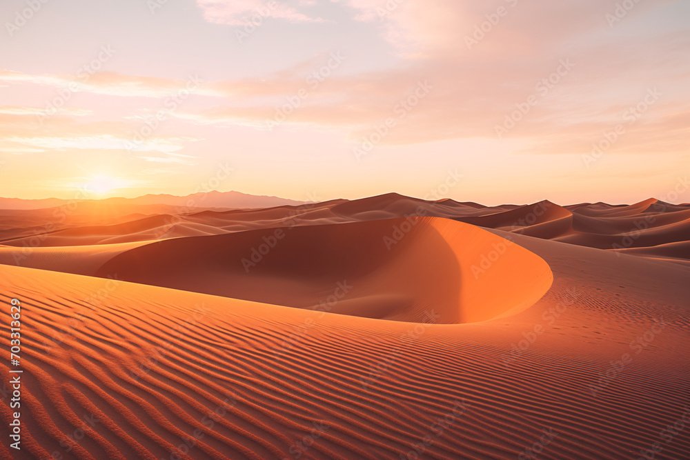 Sandy desert dunes landscape 