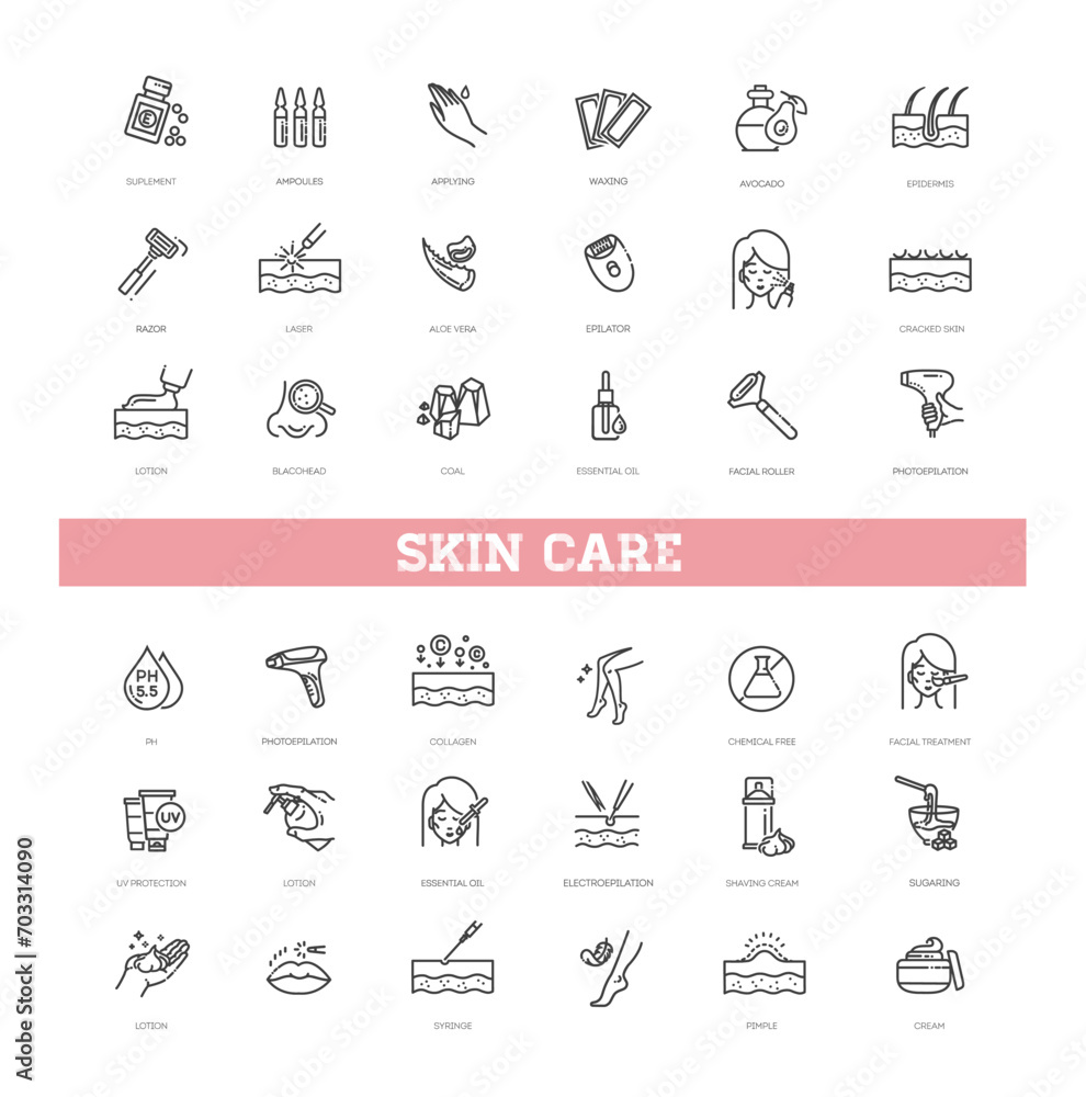 Cosmetology. Skin care. Vector illustration Cosmetology. Skin care. Vector illustration