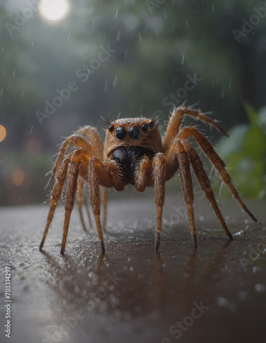 Macro photo of a spider in the woods 