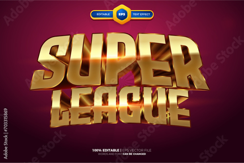 Super League Esport Team 3D Editable text Effect Style