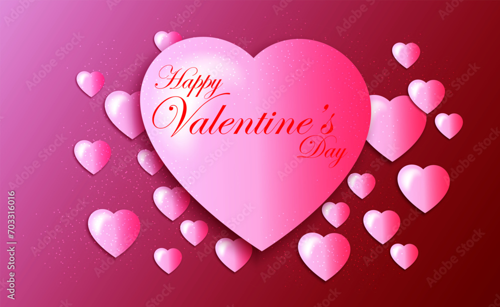 Valentine's Day concept background. Vector illustration. Cute love sale banner or greeting card.