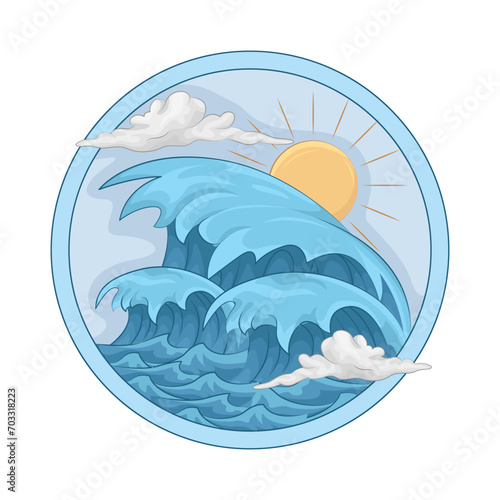 Illustration of ocean wave 